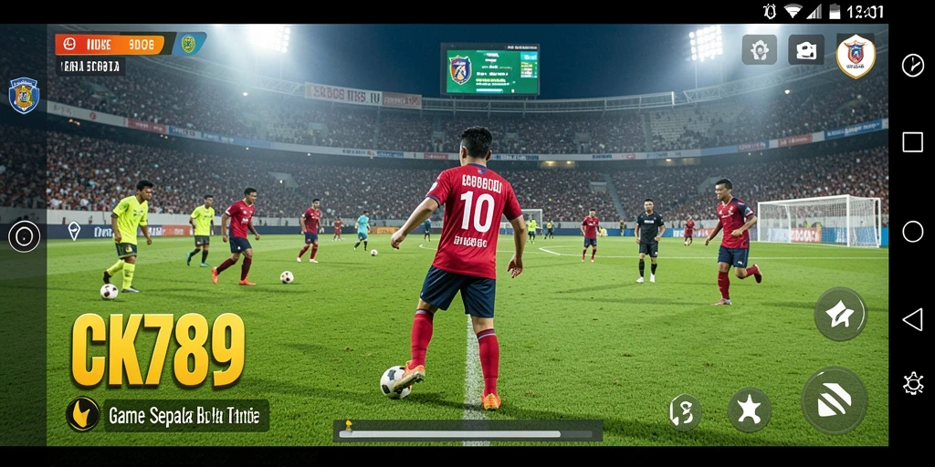Tampilan gameplay CK789 yang mendebarkan dan penuh aksi sepak bola.
