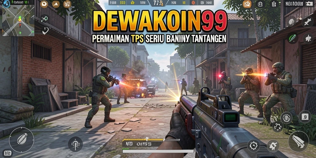 Tampilan gameplay seru di DEWAKOIN99 dengan aksi tembak-menembak.