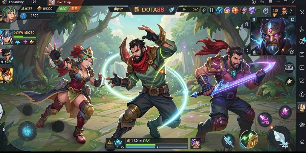 Tampilan seru dari gameplay DOTA88 yang mendebarkan.