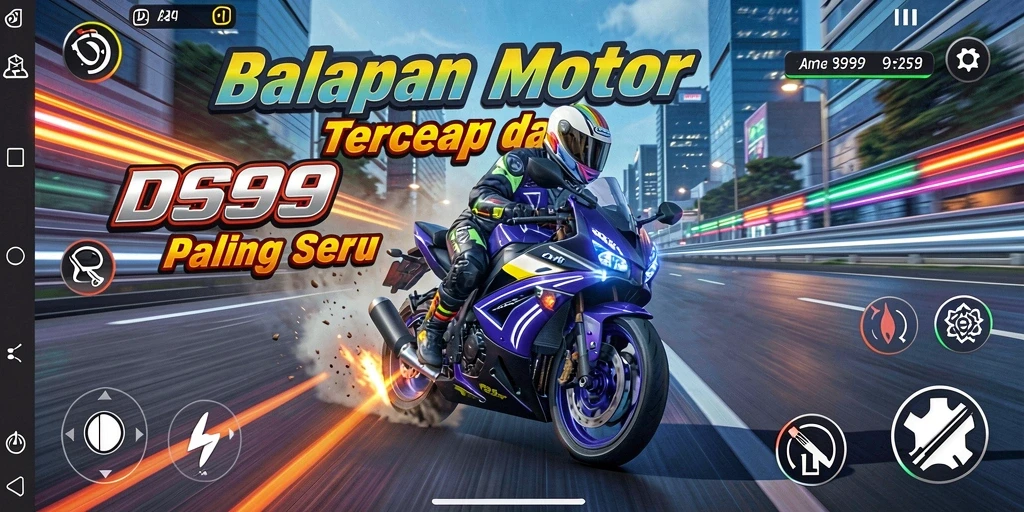 Tampilan luar biasa dari gameplay balapan motor DS99 yang seru.