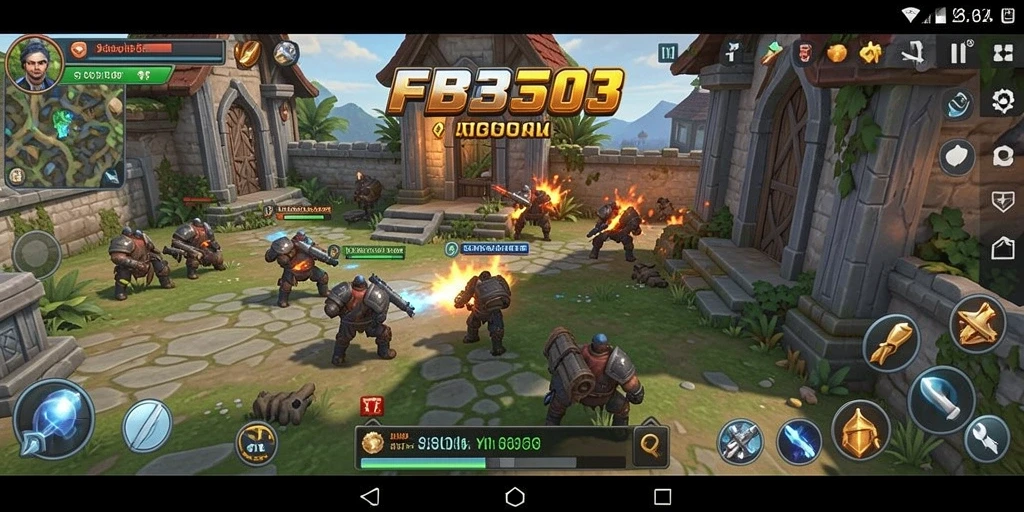 Screenshot utama FB333 menunjukkan aksi pertempuran epik dalam game strategi.