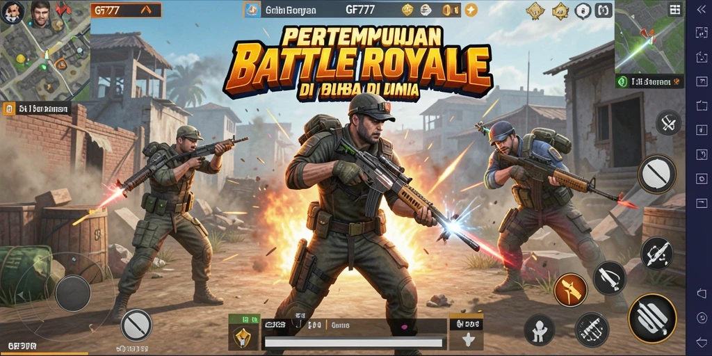 Screenshot utama GF777 menampilkan aksi pertempuran yang mendebarkan.