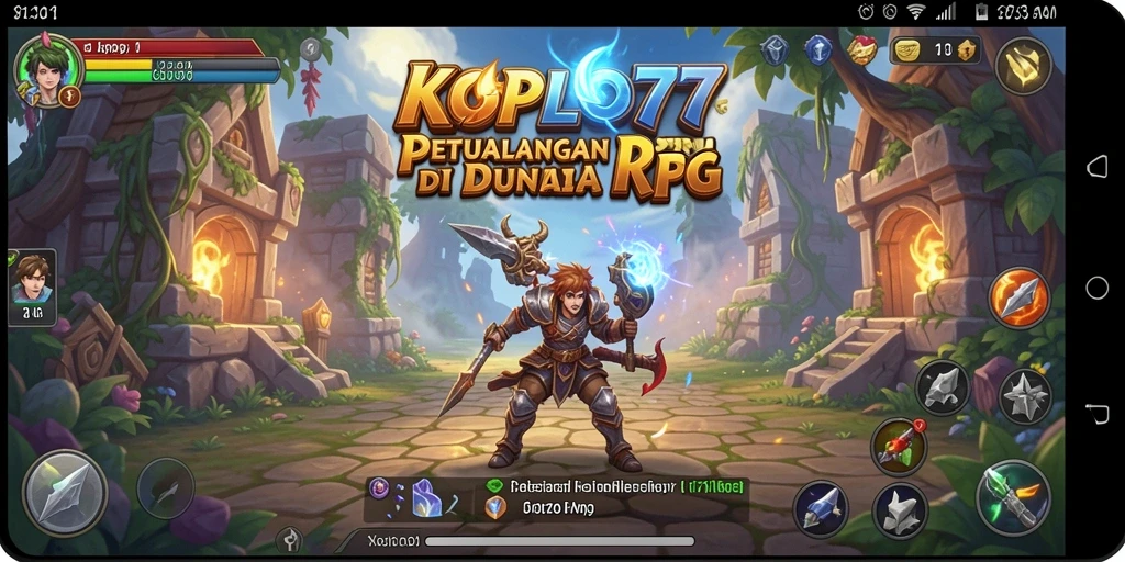 Screenshot gameplay KOPLO77 yang menunjukkan aksi pertempuran RPG.