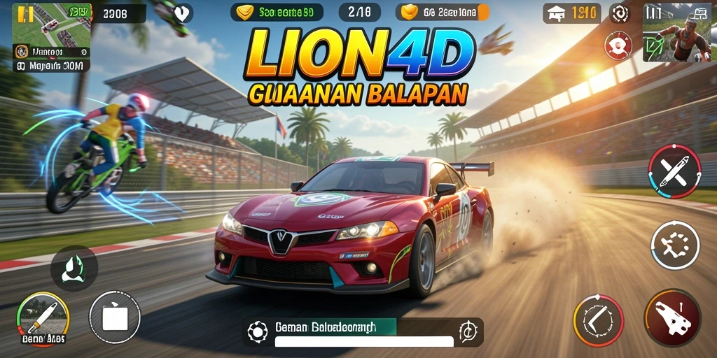 Screenshot LION4D yang menampilkan serunya balapan di lintasan kota.
