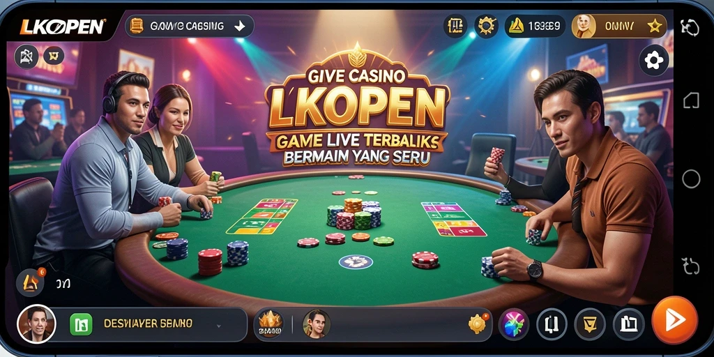 Tampilan gameplay Live Casino yang mendebarkan di LKOPEN.