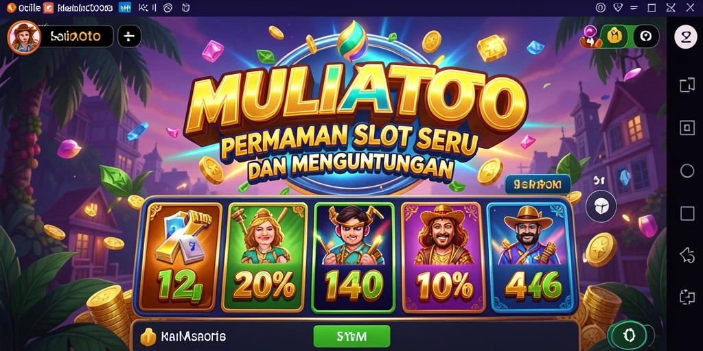 Screenshot gameplay MULIATOTO menampilkan mesin Slot yang menarik dan penuh warna.