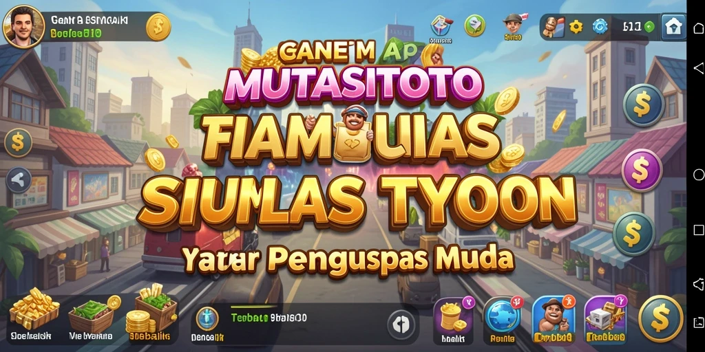 Screenshot gameplay MUTASITOTO memperlihatkan aksi mengelola bisnis Tycoon.
