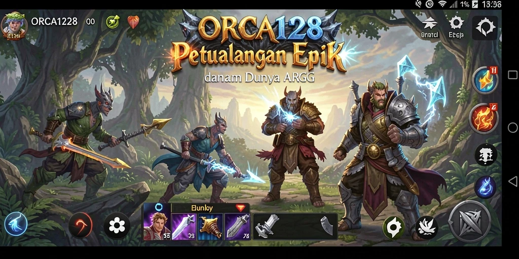 Tampilan gameplay ARPG yang menegangkan dan seru di ORCA128.