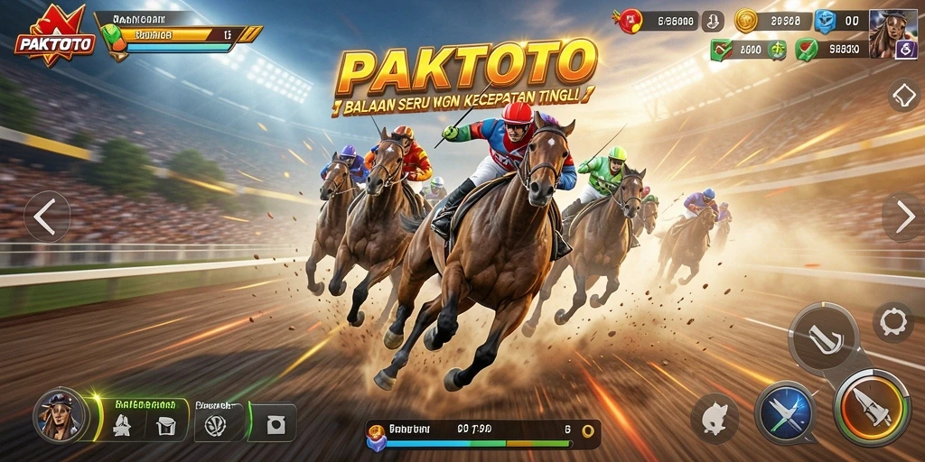 Screenshot PAKTOTO menampilkan aksi balapan yang mendebarkan.