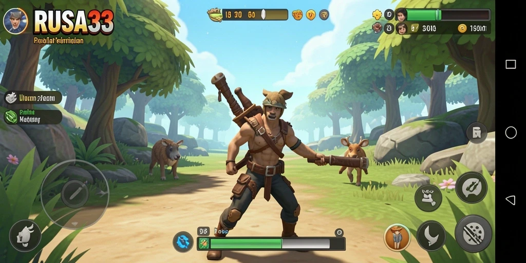 Screenshot menampilkan gameplay menarik RUSA33 dengan berbagai level tantangan.