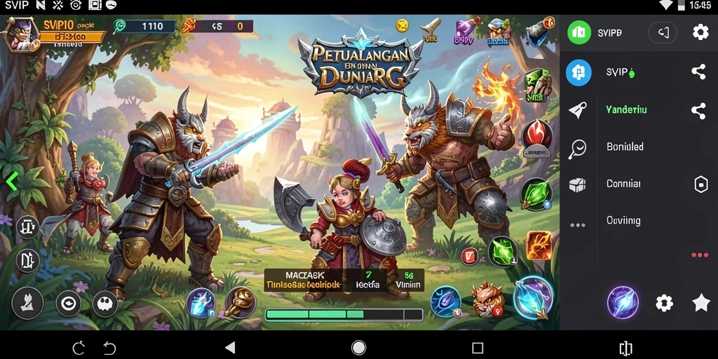 Tangkapan layar gameplay SVIP10 yang menampilkan pertempuran epik dan eksplorasi dunia.