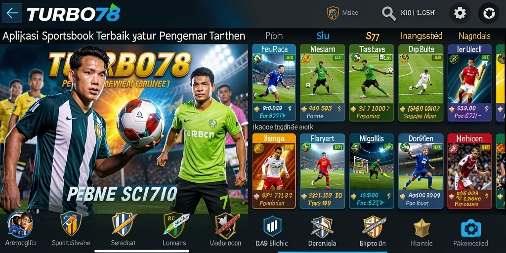 Tampilan intuitif dan fitur menarik dalam aplikasi TURBO78 untuk taruhan olahraga.